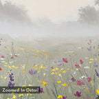 Whispers of the Wildflower Field – green botanical canvas wall art print by Aspire Prints