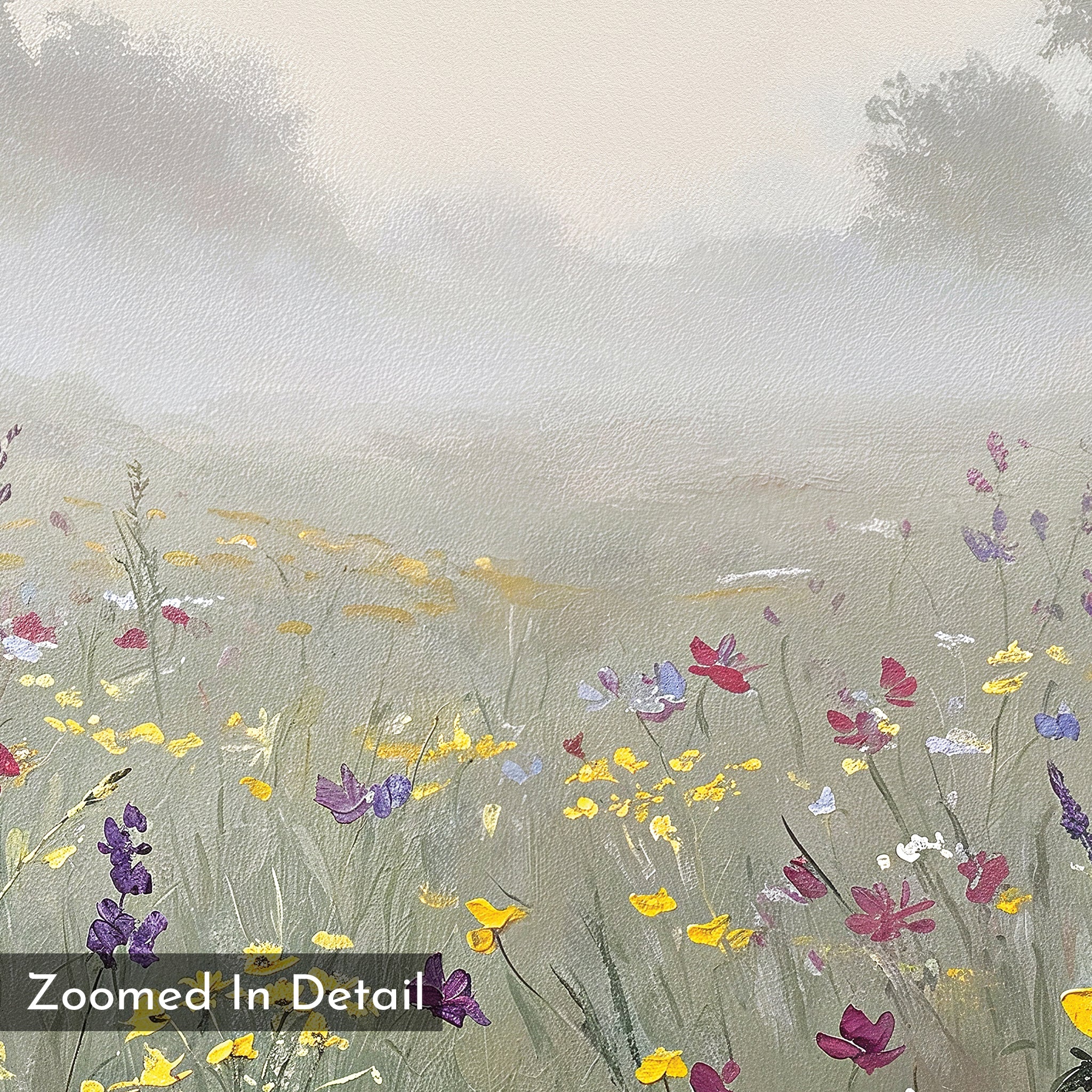 Whispers of the Wildflower Field – green botanical canvas wall art print by Aspire Prints