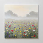 Whispers of the Wildflower Field – green botanical canvas wall art print by Aspire Prints