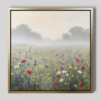 Whispers of the Wildflower Field – green botanical canvas wall art print by Aspire Prints