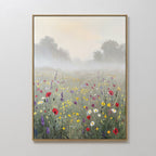 Whispers in the Wildflowers – green botanical canvas wall art print by Aspire Prints
