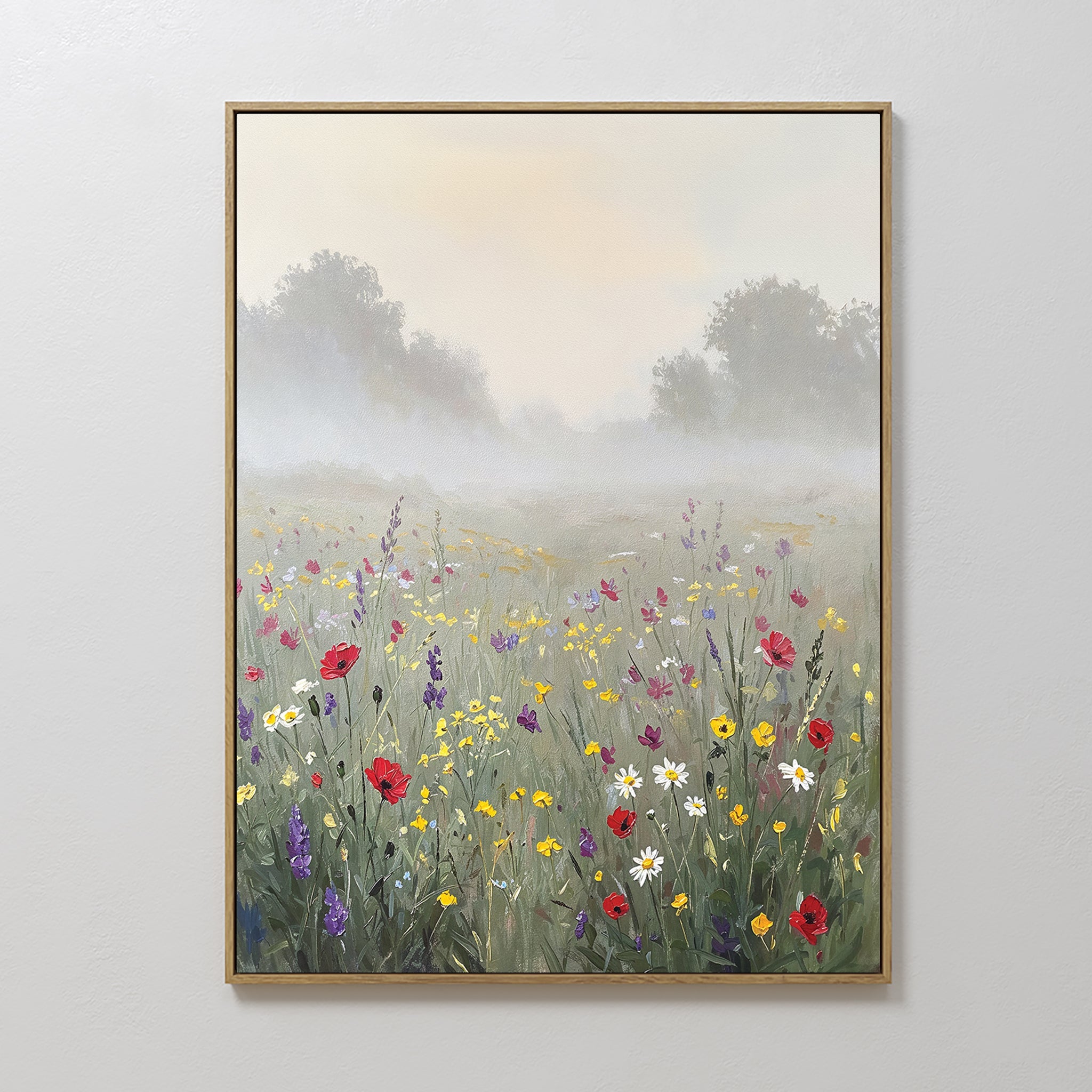 Whispers in the Wildflowers – green botanical canvas wall art print by Aspire Prints