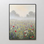 Whispers in the Wildflowers – green botanical canvas wall art print by Aspire Prints