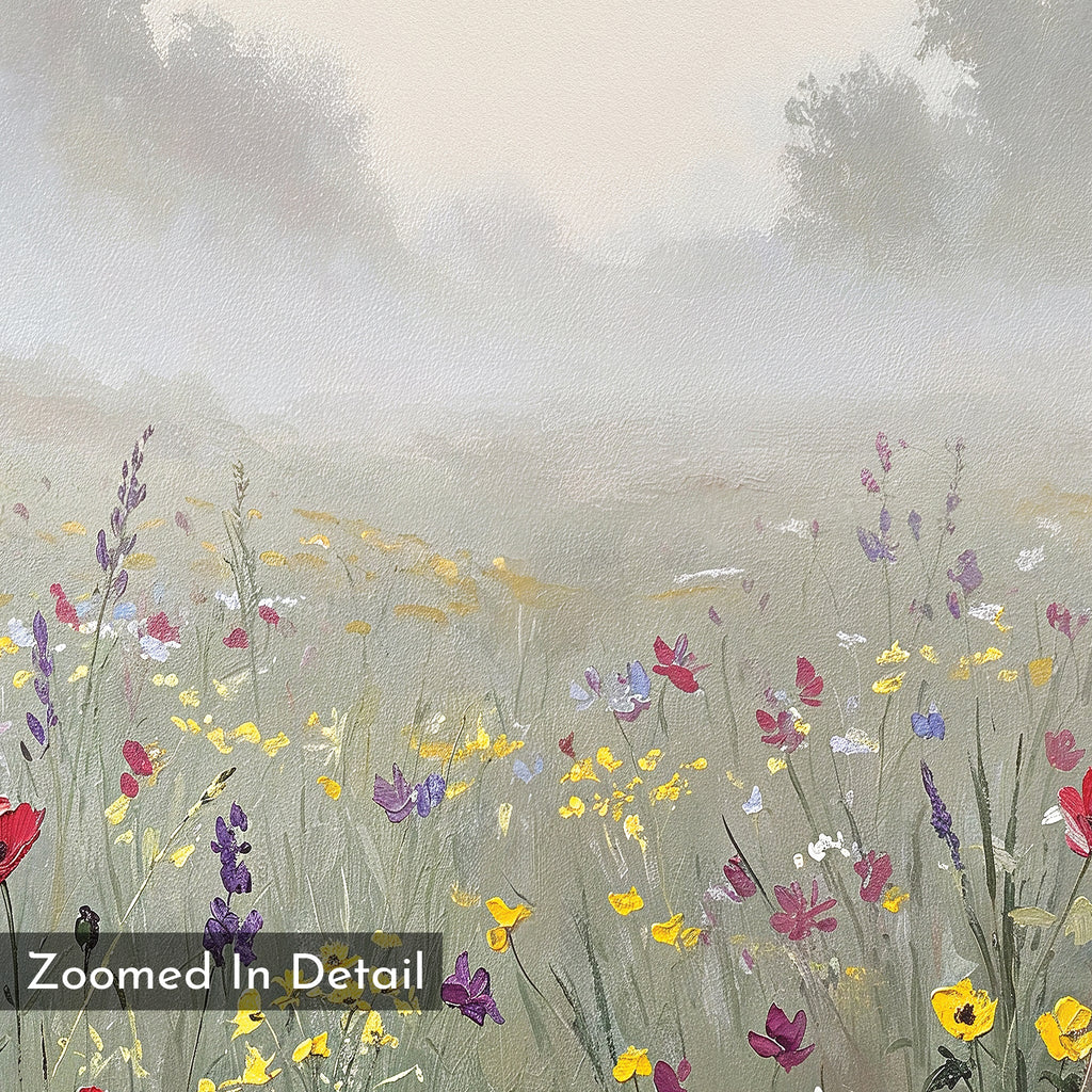 Whispers in the Wildflowers – green botanical canvas wall art print by Aspire Prints