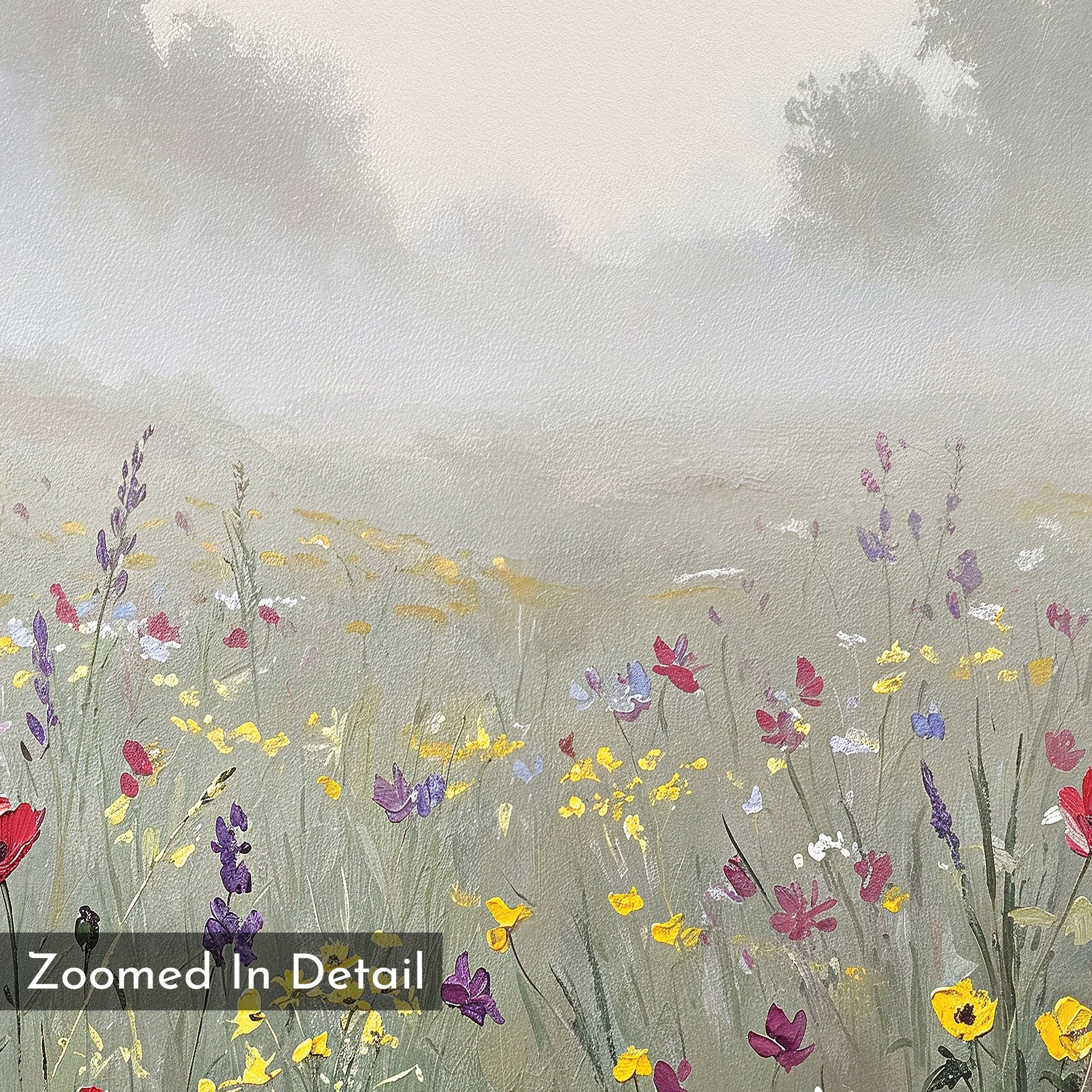 Whispers in the Wildflowers – green botanical canvas wall art print by Aspire Prints