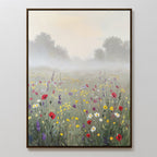 Whispers in the Wildflowers – green botanical canvas wall art print by Aspire Prints