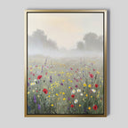 Whispers in the Wildflowers – green botanical canvas wall art print by Aspire Prints