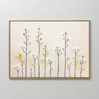 Whispers of the Wildflower Field Canvas Print – beige and white botanical canvas wall art print by Aspire Prints