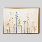 Whispers of the Wildflower Field Canvas Print – beige and white botanical canvas wall art print by Aspire Prints