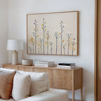 Whispers of the Wildflower Field Canvas Print – beige and white botanical canvas wall art print by Aspire Prints