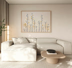 Whispers of the Wildflower Field Canvas Print – beige and white botanical canvas wall art print by Aspire Prints