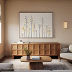 Whispers of the Wildflower Field Canvas Print – beige and white botanical canvas wall art print by Aspire Prints