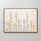 Whispers of the Wildflower Field Canvas Print – beige and white botanical canvas wall art print by Aspire Prints