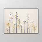 Whispers of the Wildflower Field Canvas Print – beige and white botanical canvas wall art print by Aspire Prints