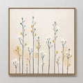 Whispers in the Wildflower Field – beige and white botanical canvas wall art print by Aspire Prints