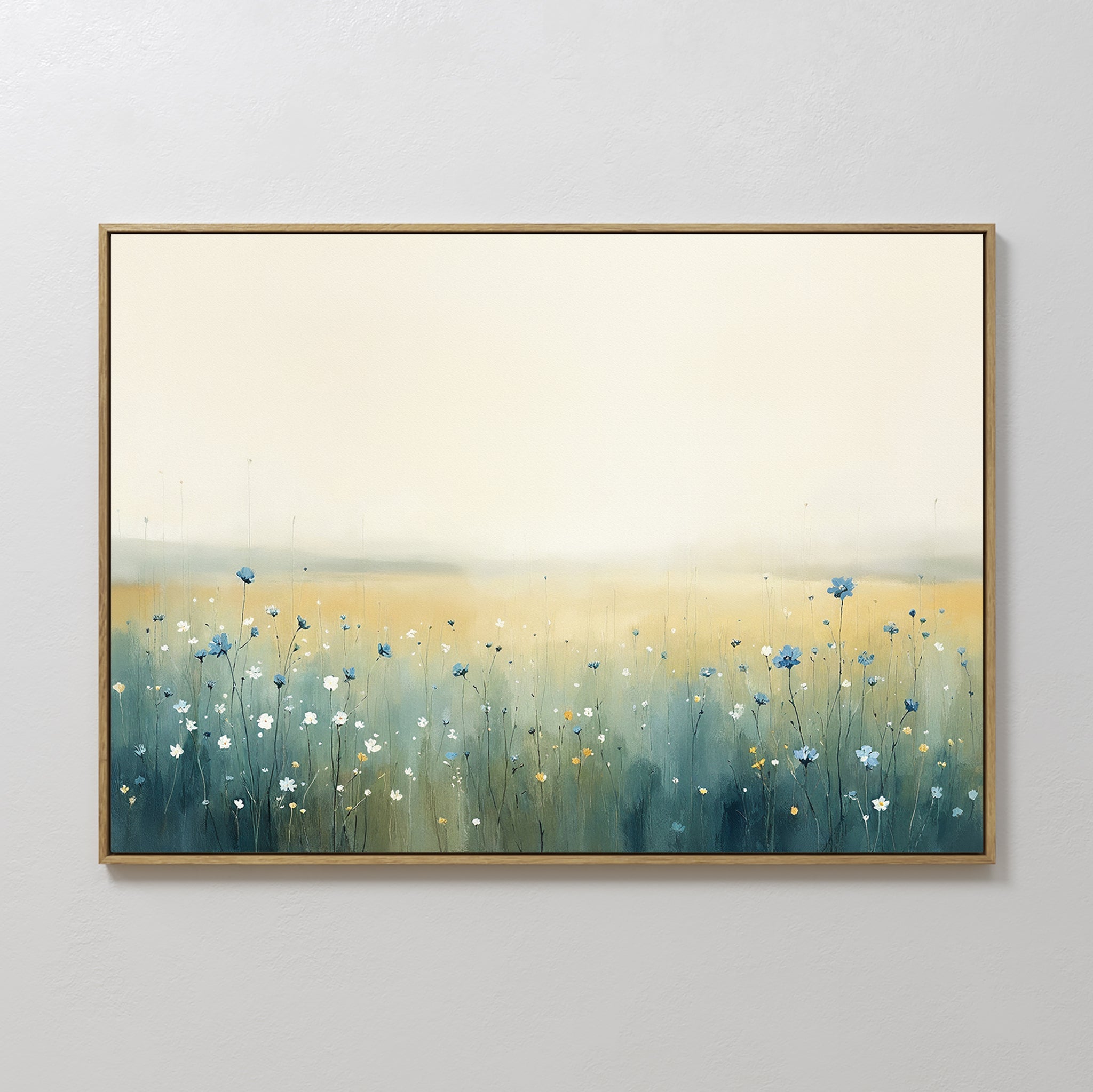 Wildflower Hush at Daybreak – blue botanical canvas wall art print by Aspire Prints