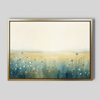 Wildflower Hush at Daybreak – blue botanical canvas wall art print by Aspire Prints