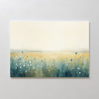 Wildflower Hush at Daybreak – blue botanical canvas wall art print by Aspire Prints