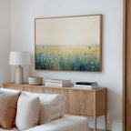 Wildflower Hush at Daybreak – blue botanical canvas wall art print by Aspire Prints