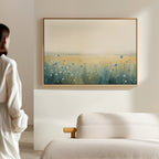 Wildflower Hush at Daybreak – blue botanical canvas wall art print by Aspire Prints