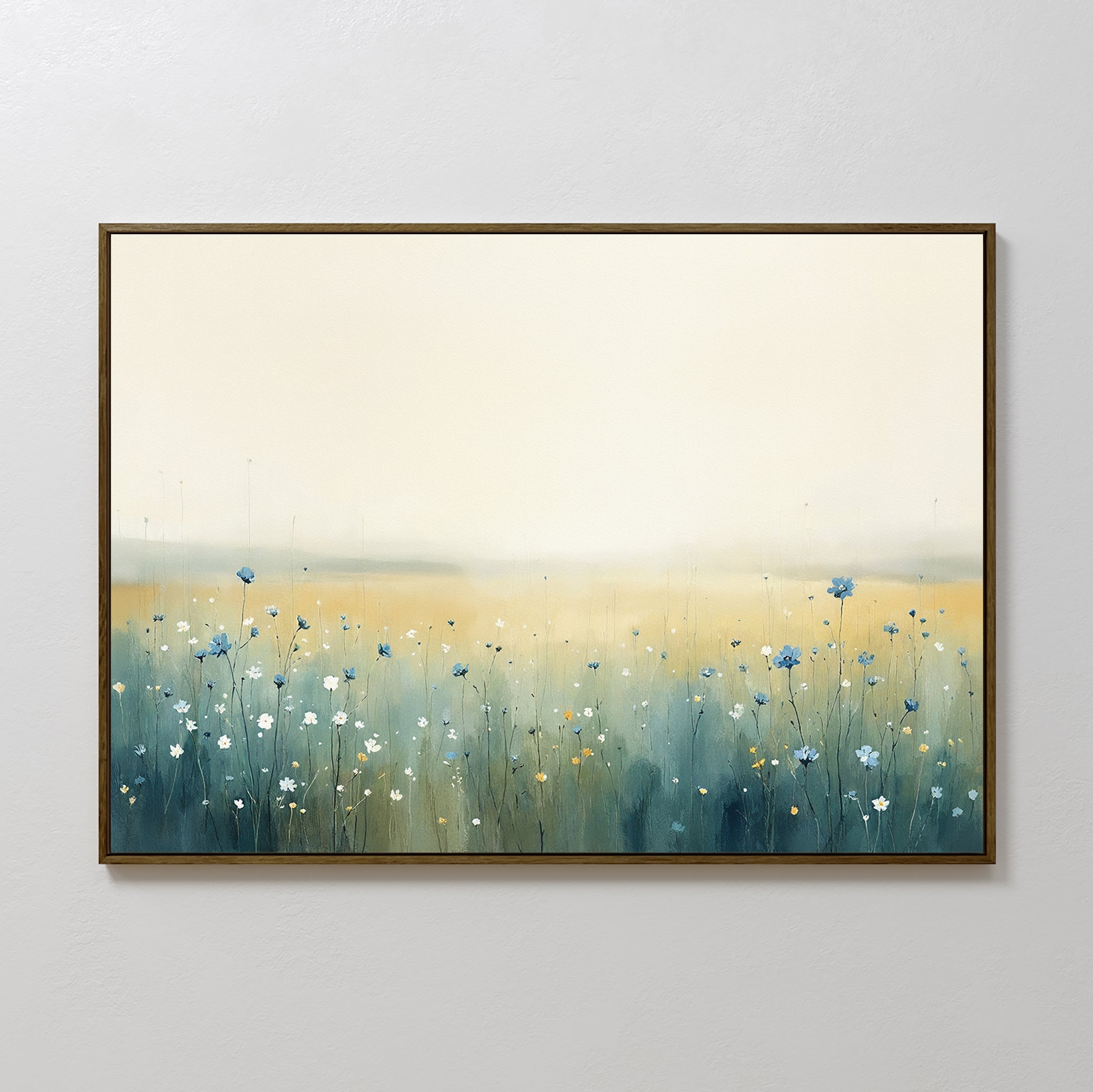 Wildflower Hush at Daybreak – blue botanical canvas wall art print by Aspire Prints