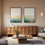 Wildflower Hush – Set of 2 Canvas Prints set of 2 – blue botanical canvas wall art by Aspire Prints