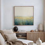 Wildflower Hush – blue botanical canvas wall art print by Aspire Prints