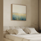 Wildflower Hush – blue botanical canvas wall art print by Aspire Prints
