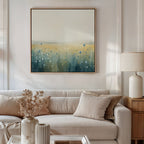 Wildflower Hush – blue botanical canvas wall art print by Aspire Prints