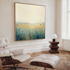 Wildflower Hush – blue botanical canvas wall art print by Aspire Prints