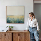 Wildflower Hush – blue botanical canvas wall art print by Aspire Prints