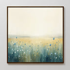 Wildflower Hush – blue botanical canvas wall art print by Aspire Prints