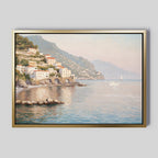 Whispers of the Amalfi Coast – multicolour vintage canvas wall art print by Aspire Prints