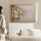 Whispers of the Amalfi Coast – multicolour vintage canvas wall art print by Aspire Prints