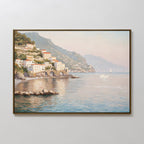 Whispers of the Amalfi Coast – multicolour vintage canvas wall art print by Aspire Prints
