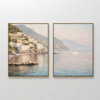 Whispers of the Amalfi – Set of 2 Canvas Prints set of 2 – multicolour vintage canvas wall art by Aspire Prints