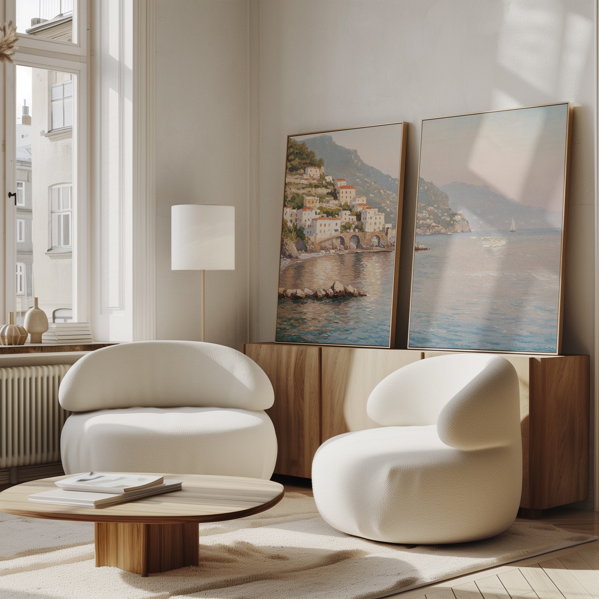 Whispers of the Amalfi – Set of 2 Canvas Prints set of 2 – multicolour vintage canvas wall art by Aspire Prints