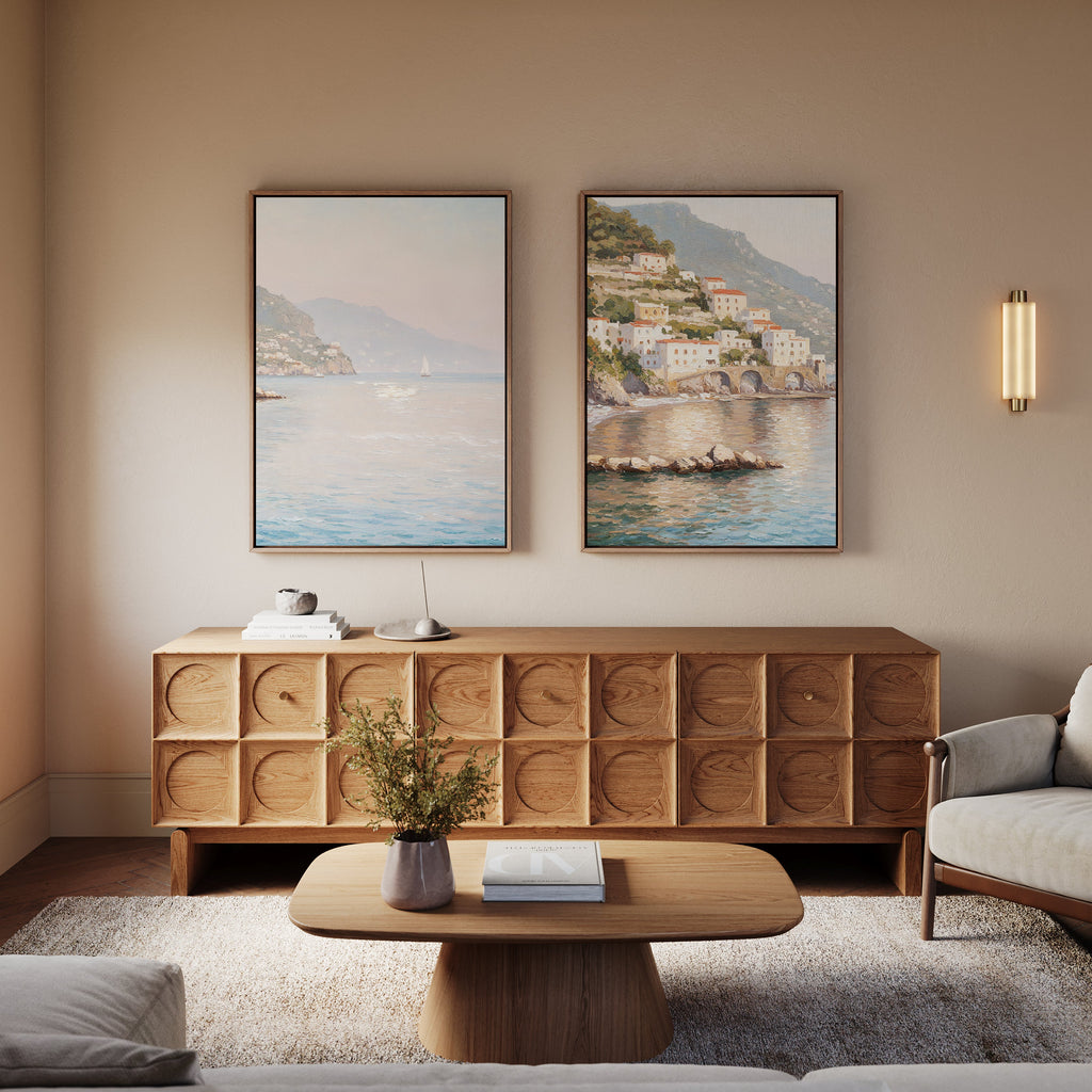 Whispers of the Amalfi – Set of 2 Canvas Prints set of 2 – multicolour vintage canvas wall art by Aspire Prints