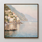 Whispers of the Amalfi Coast – multicolour vintage canvas wall art print by Aspire Prints