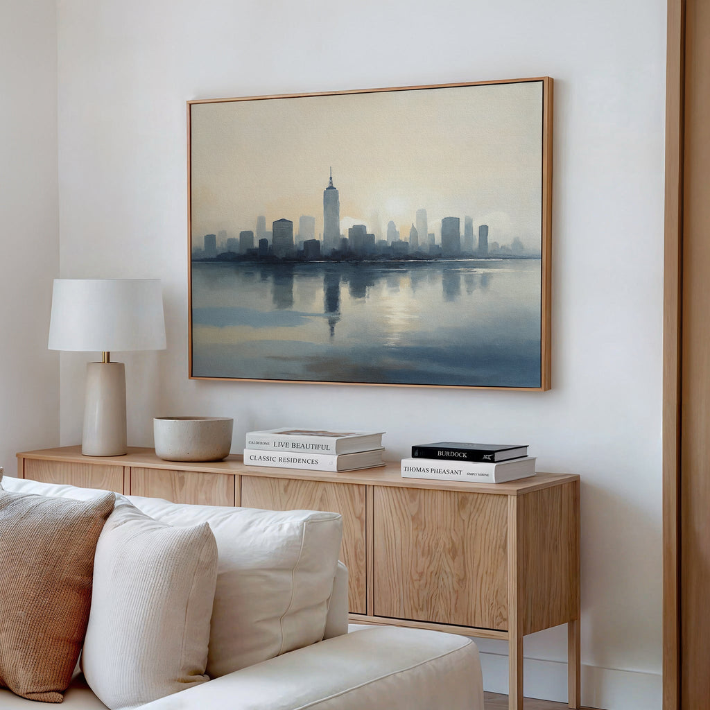 Skyline Whisper at First Light – blue landscape canvas wall art print by Aspire Prints