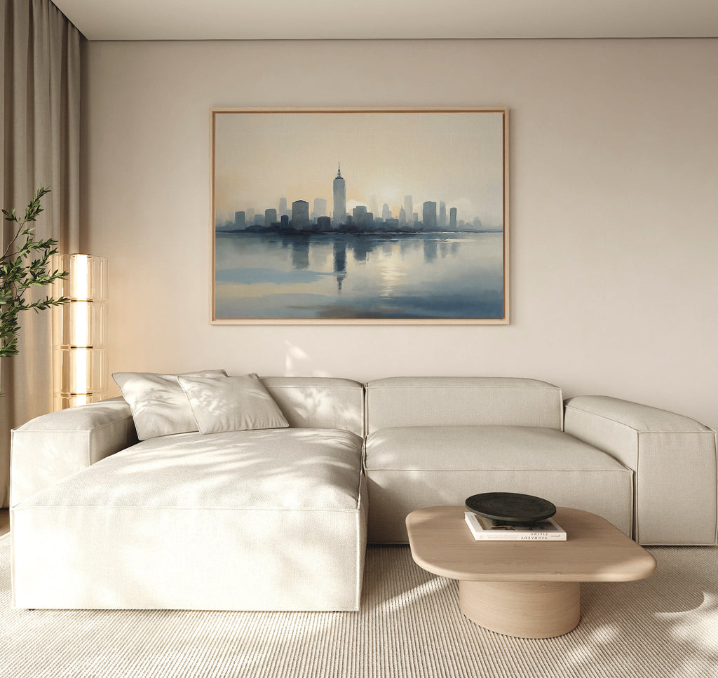 Skyline Whisper at First Light – blue landscape canvas wall art print by Aspire Prints