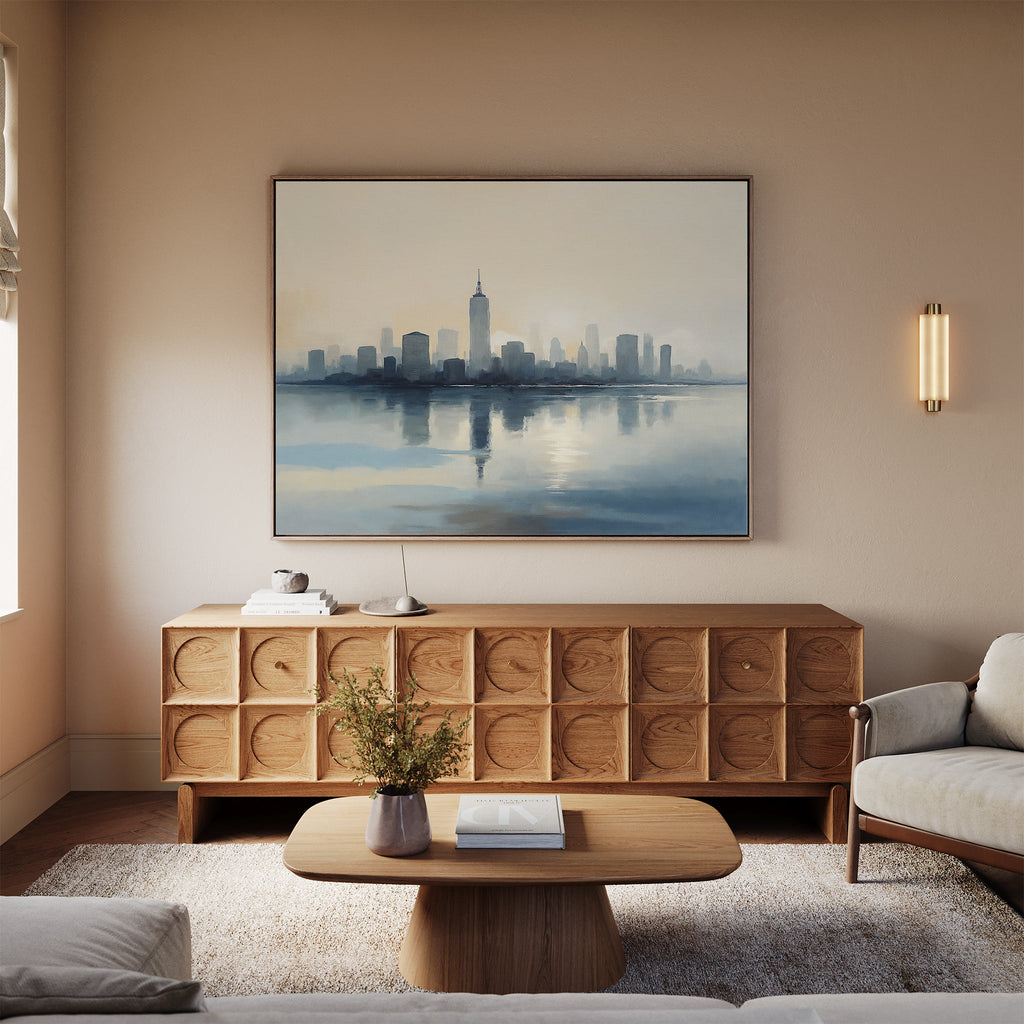 Skyline Whisper at First Light – blue landscape canvas wall art print by Aspire Prints