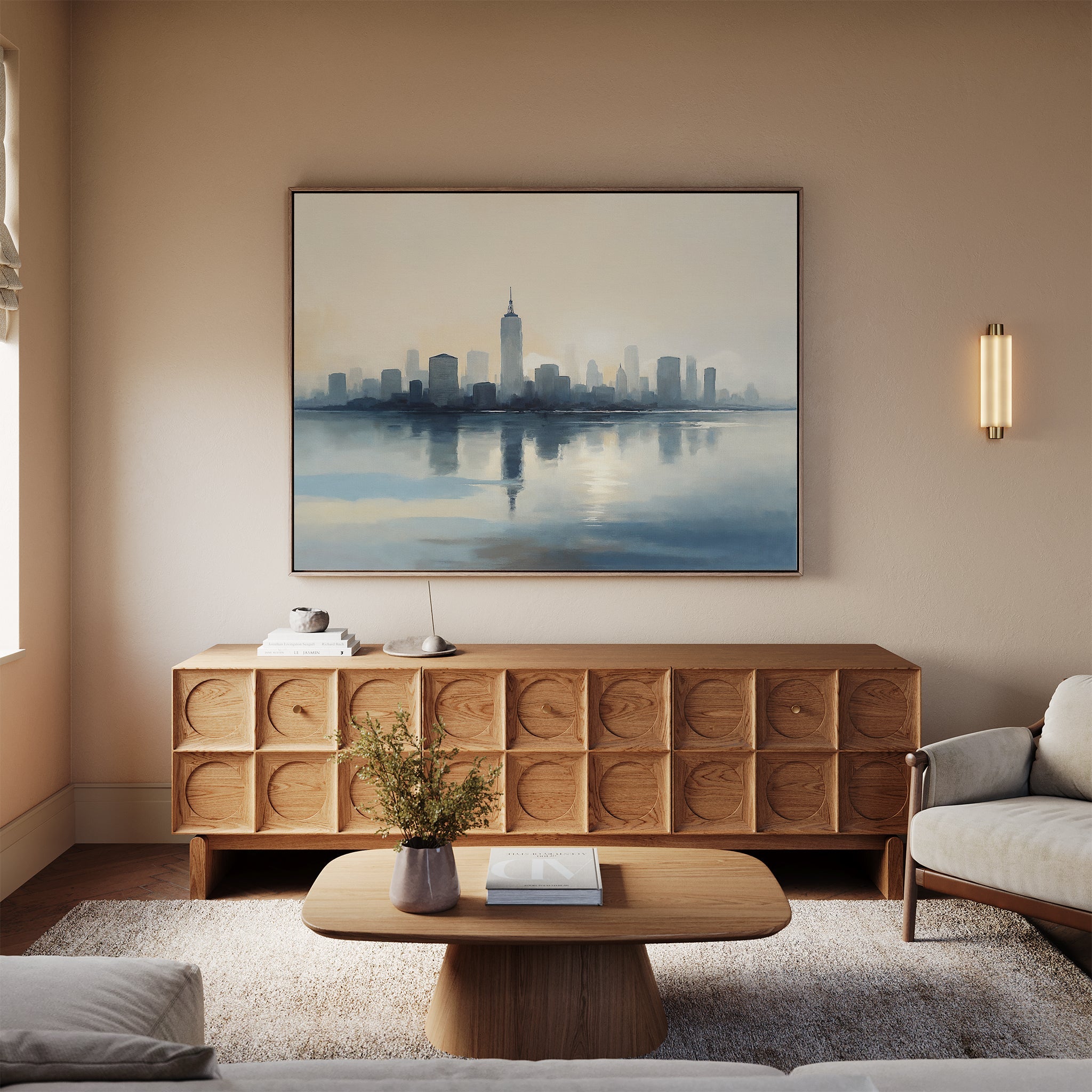 Skyline Whisper at First Light – blue landscape canvas wall art print by Aspire Prints