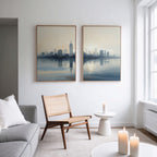 Skyline Whisper at First Light set of 2 – blue landscape canvas wall art by Aspire Prints