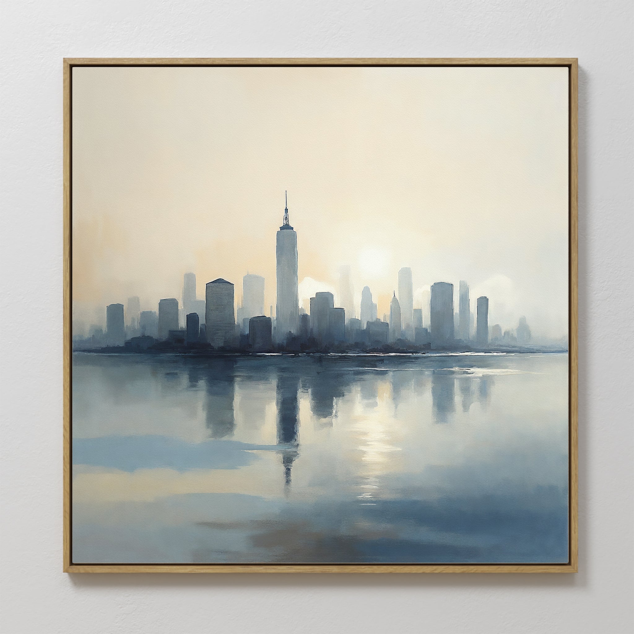 Skyline Hush at First Light – blue landscape canvas wall art print by Aspire Prints