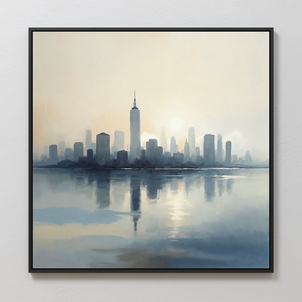 Skyline Hush at First Light – blue landscape canvas wall art print by Aspire Prints