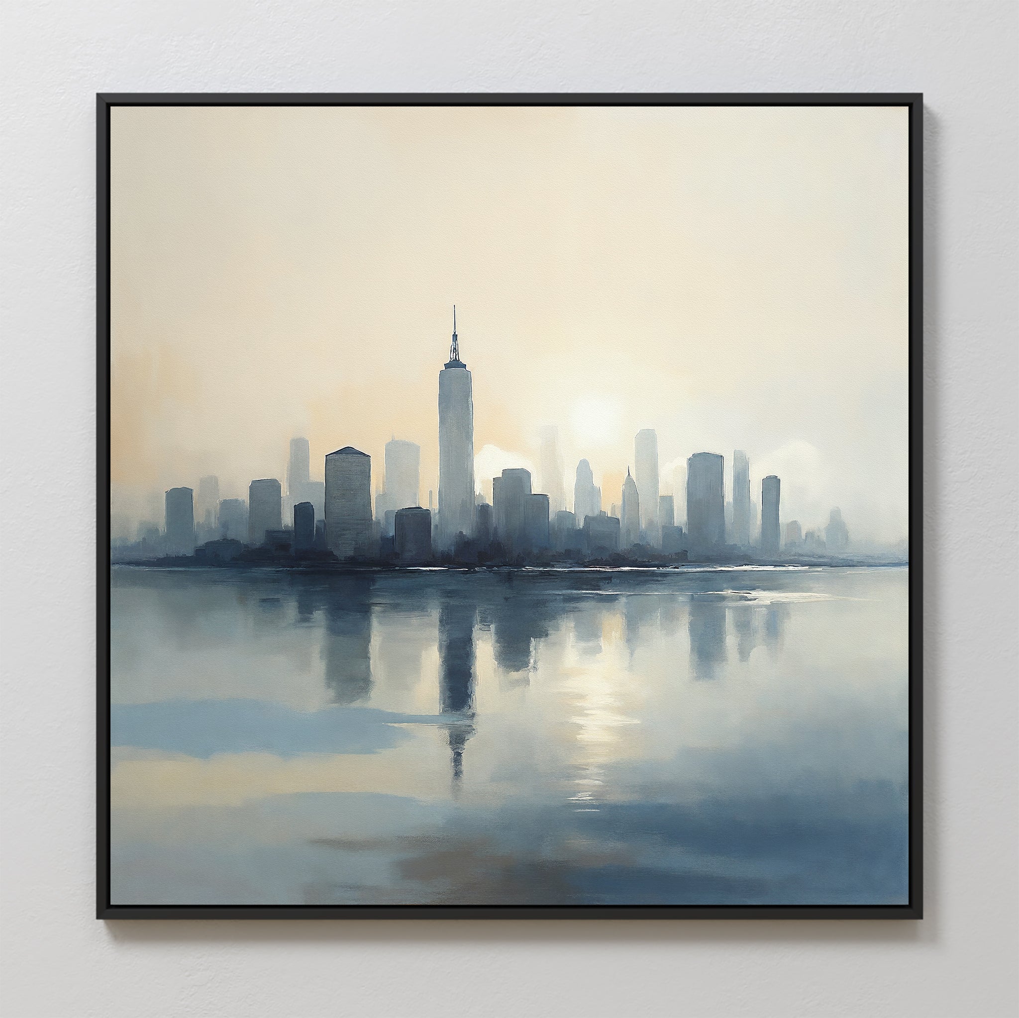 Skyline Hush at First Light – blue landscape canvas wall art print by Aspire Prints