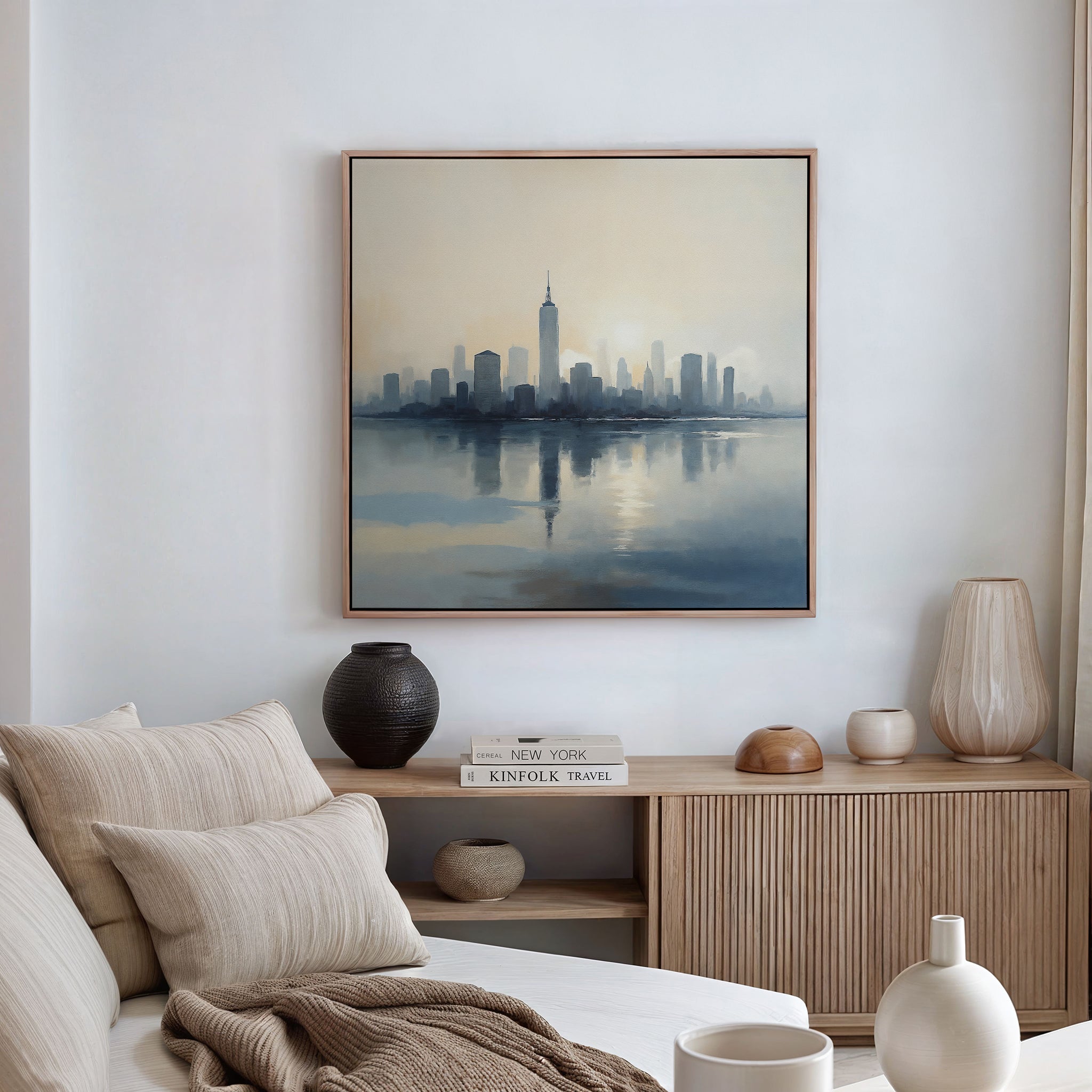 Skyline Hush at First Light – blue landscape canvas wall art print by Aspire Prints