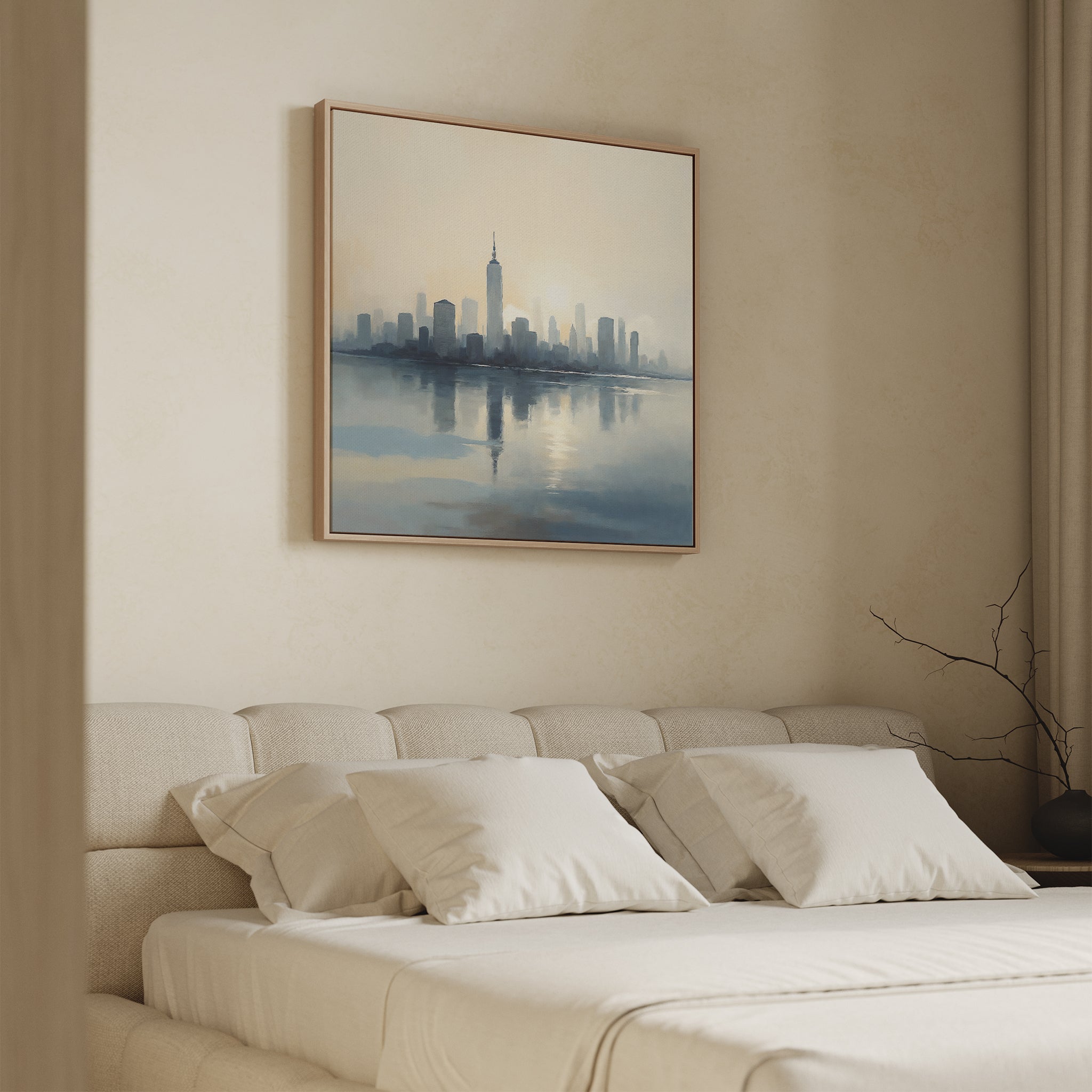 Skyline Hush at First Light – blue landscape canvas wall art print by Aspire Prints
