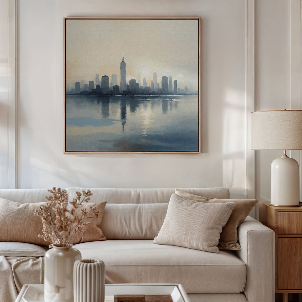 Skyline Hush at First Light – blue landscape canvas wall art print by Aspire Prints